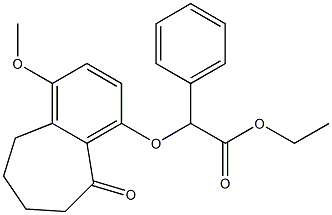 2-[(1-Methoxy-5-oxo-6,7,8,9-tetrahydro-5H-benzocyclohepten)-4-yloxy]-2-phenylacetic acid ethyl ester Struktur