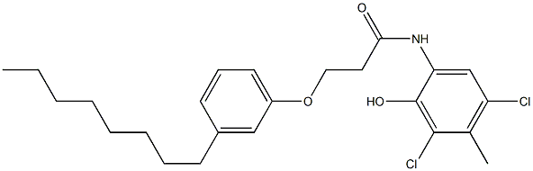 2-[3-(3-Octylphenoxy)propanoylamino]-4,6-dichloro-5-methylphenol