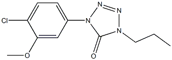 1-(4-クロロ-3-メトキシフェニル)-4-プロピル-1H-テトラゾール-5(4H)-オン 化学構造式