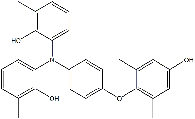 N,N-Bis(2-hydroxy-3-methylphenyl)-4-(4-hydroxy-2,6-dimethylphenoxy)benzenamine Structure