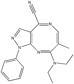 1-Phenyl-7-methyl-8-(diethylamino)-1H-pyrazolo[3,4-b][1,5]diazocine-4-carbonitrile Struktur