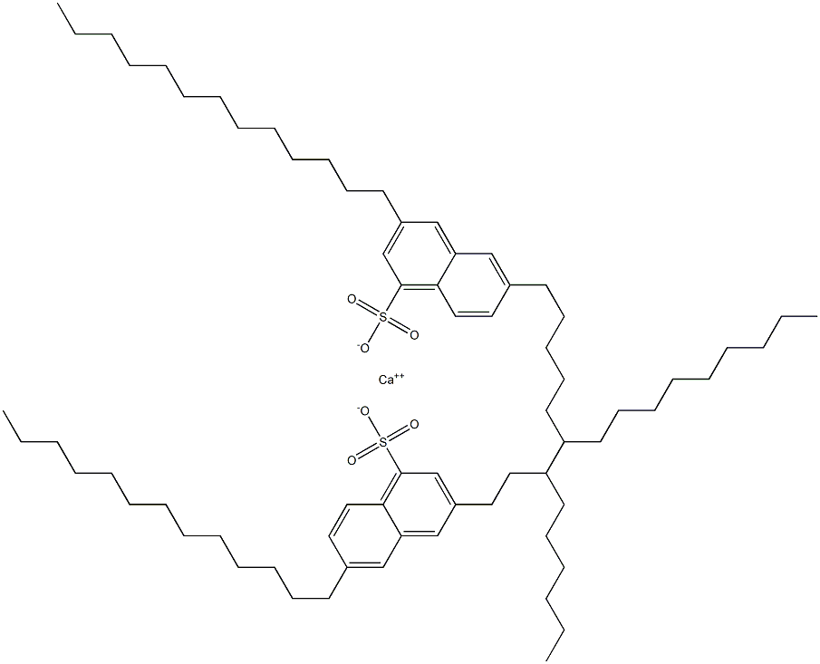 ビス(3,6-ジトリデシル-1-ナフタレンスルホン酸)カルシウム 化学構造式
