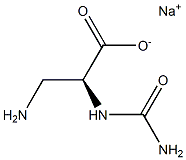 [S,(+)]-2-ウレイド-β-アラニンナトリウム 化学構造式