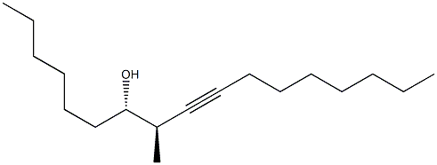 (7S,8R)-8-メチル-9-ヘプタデシン-7-オール 化学構造式