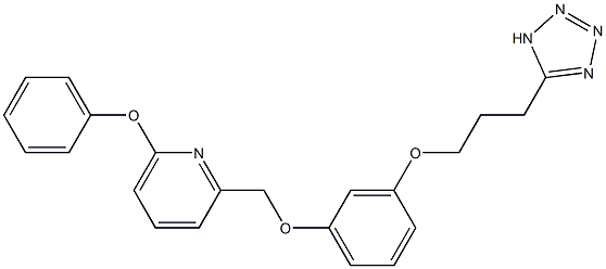 2-[3-[3-(1H-Tetrazol-5-yl)propoxy]phenoxymethyl]-6-phenoxypyridine Struktur