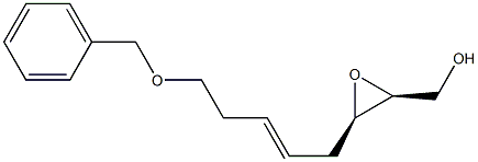 (2S,3R)-3-[(E)-5-ベンジルオキシ-2-ペンテニル]オキシラン-2-メタノール 化学構造式