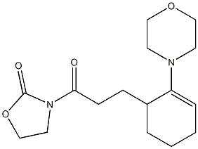 3-[3-(2-Morpholino-2-cyclohexenyl)propionyl]oxazolidin-2-one 结构式