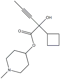 2-シクロブチル-2-ヒドロキシ-3-ペンチン酸1-メチル-4-ピペリジル 化学構造式