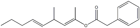Phenylacetic acid 1,3-dimethyl-1,4-octadienyl ester Structure