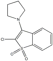 2-クロロ-3-(1-ピロリジニル)ベンゾ[b]チオフェン1,1-ジオキシド 化学構造式
