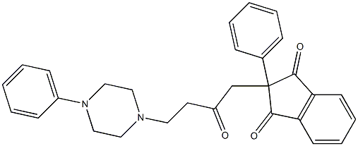 2-[2-Oxo-4-(4-phenyl-1-piperazinyl)butyl]-2-phenyl-1,3-indanedione Struktur