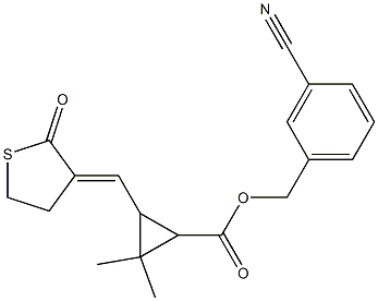 3-[[(3E)-2-Oxothiolan-3-ylidene]methyl]-2,2-dimethylcyclopropanecarboxylic acid 3-cyanobenzyl ester Struktur