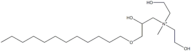 3-(Dodecyloxy)-2-hydroxy-N,N-bis(2-hydroxyethyl)-N-methyl-1-propanaminium,,结构式