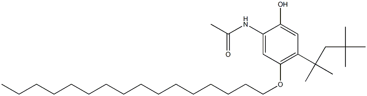 5'-ヘキサデシルオキシ-2'-ヒドロキシ-4'-(1,1,3,3-テトラメチルブチル)アセトアニリド 化学構造式