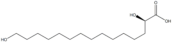 [R,(-)]-2,15-ジヒドロキシペンタデカン酸 化学構造式