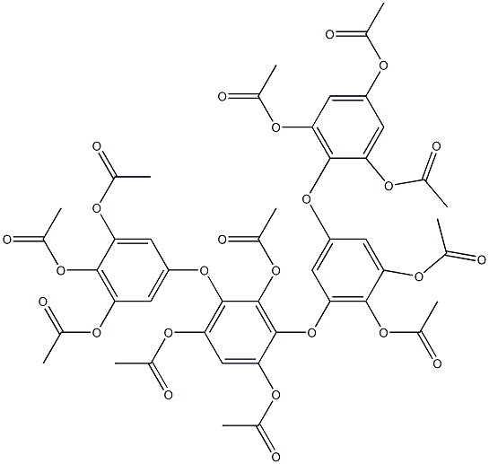 4-[3-[3-(2,4,6-Triacetoxyphenoxy)-5,6-diacetoxyphenoxy]-2,4,6-triacetoxyphenoxy]-1,2,6-triacetoxybenzene Struktur