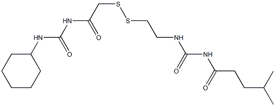 1-(4-Methylpentanoyl)-3-[2-[[(3-cyclohexylureido)carbonylmethyl]dithio]ethyl]urea Structure