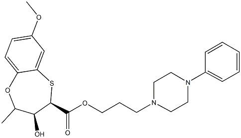 (3S,4R)-3-Hydroxy-4-[3-(4-phenyl-1-piperazinyl)propyl]-7-methoxy-3,4-dihydro-2H-1,5-benzoxathiepin-4-carboxylic acid methyl ester Structure