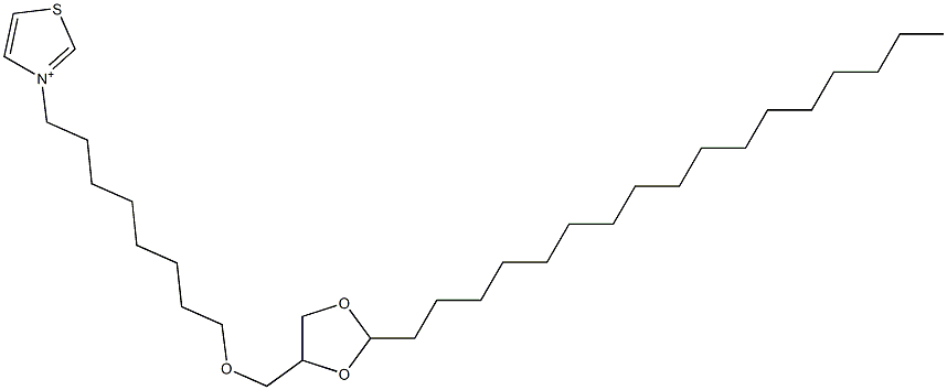 3-[8-(2-Heptadecyl-1,3-dioxolan-4-ylmethoxy)octyl]thiazolium,,结构式