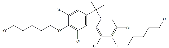 5,5'-[Isopropylidenebis(2,6-dichloro-4,1-phenyleneoxy)]bis(1-pentanol) Struktur