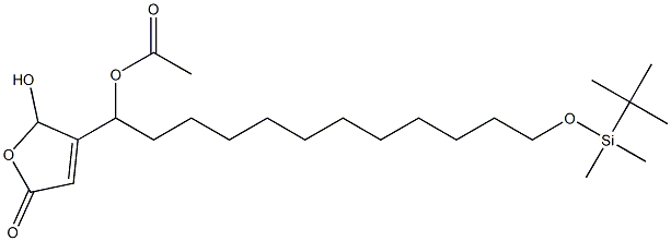 酢酸1-[(2,5-ジヒドロ-2-ヒドロキシ-5-オキソフラン)-3-イル]-12-(tert-ブチルジメチルシロキシ)ドデシル 化学構造式
