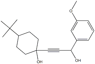 4-tert-Butyl-1-[3-hydroxy-3-(3-methoxyphenyl)-1-propynyl]cyclohexan-1-ol Struktur