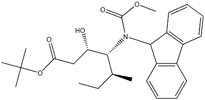 (3S,4R,5S)-4-(9H-フルオレン-9-イルメトキシカルボニルアミノ)-3-ヒドロキシ-5-メチルヘプタン酸tert-ブチル 化学構造式