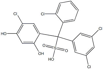 (2-Chlorophenyl)(3,5-dichlorophenyl)(5-chloro-2,4-dihydroxyphenyl)methanesulfonic acid|