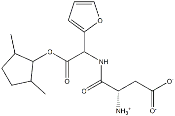 (3S)-3-Ammonio-4-[1-(2-furanyl)-2-(2,5-dimethylcyclopentyloxy)-2-oxoethylamino]-4-oxobutyric acid anion Structure
