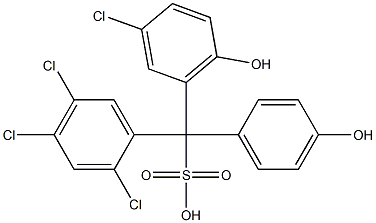 (3-クロロ-6-ヒドロキシフェニル)(2,4,5-トリクロロフェニル)(4-ヒドロキシフェニル)メタンスルホン酸 化学構造式