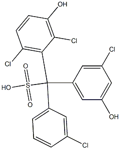 (3-Chlorophenyl)(3-chloro-5-hydroxyphenyl)(2,6-dichloro-3-hydroxyphenyl)methanesulfonic acid,,结构式