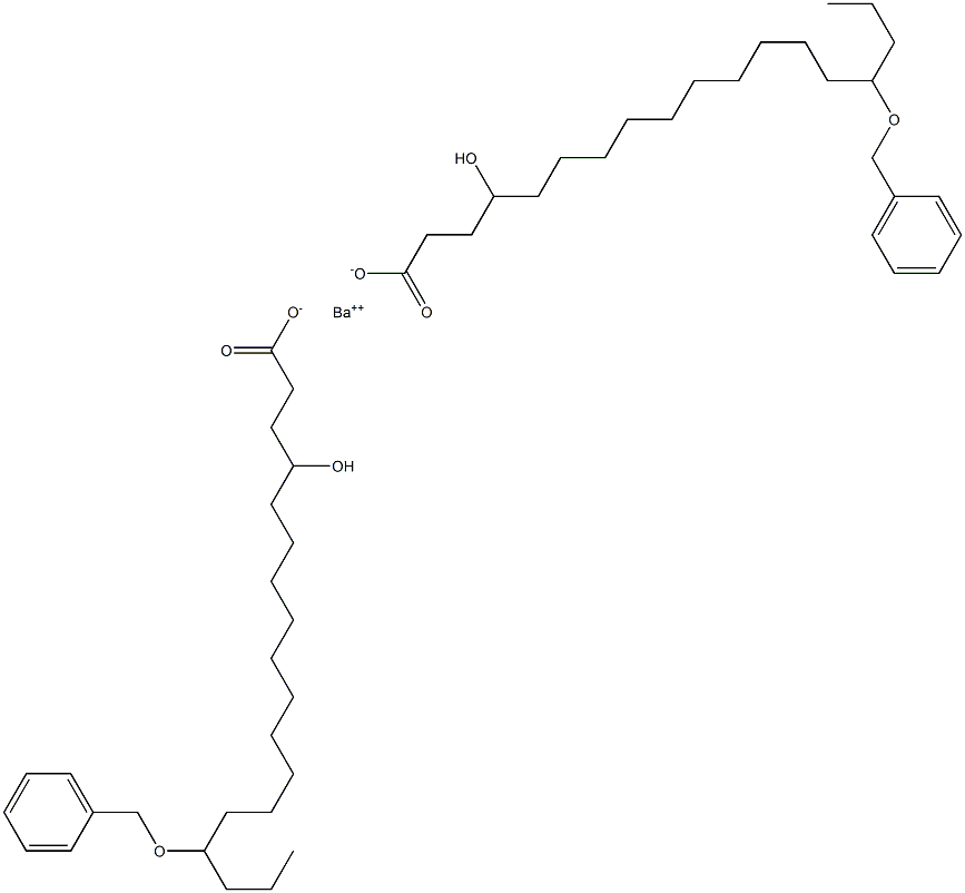 ビス(15-ベンジルオキシ-4-ヒドロキシステアリン酸)バリウム 化学構造式