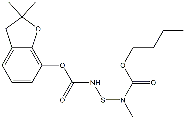 [N-Methyl-N-(butoxycarbonyl)aminothio]carbamic acid 2,2-dimethyl-2,3-dihydrobenzofuran-7-yl ester Structure