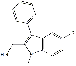 5-クロロ-1-メチル-3-フェニル-1H-インドール-2-メタンアミン 化学構造式