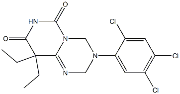 9,9-Diethyl-3-(2,4,5-trichlorophenyl)-3,4-dihydro-2H-pyrimido[1,6-a]-1,3,5-triazine-6,8(7H,9H)-dione 结构式