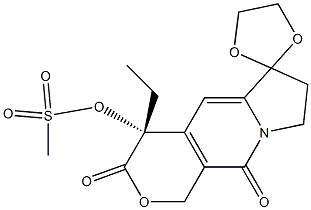 (4R)-4-エチル-4-(メチルスルホニルオキシ)-3,4,6,7,8,10-ヘキサヒドロスピロ[1H-ピラノ[3,4-f]インドリジン-6,2'-[1,3]ジオキソラン]-3,10-ジオン 化学構造式