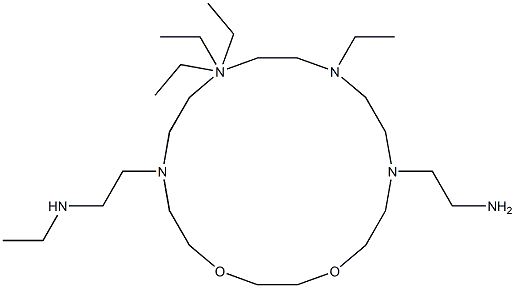 N,N,N',N',10-Pentaethyl-1,4-dioxa-7,10,13,16-tetraazacyclooctadecane-7,16-bis(ethanamine),,结构式