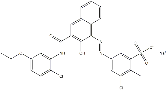 3-Chloro-2-ethyl-5-[[3-[[(2-chloro-5-ethoxyphenyl)amino]carbonyl]-2-hydroxy-1-naphtyl]azo]benzenesulfonic acid sodium salt 结构式