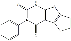 1,2,6,7-Tetrahydro-3-phenyl-2-thioxo-5H-cyclopenta[4,5]thieno[2,3-d]pyrimidin-4(3H)-one Struktur