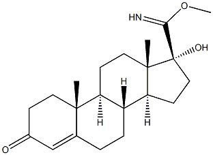 (17R)-17-Hydroxy-3-oxoandrost-4-ene-17-carbimidic acid methyl ester Structure