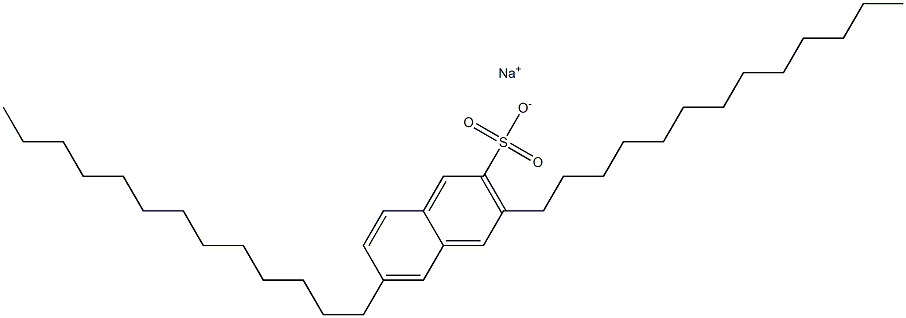 3,6-Ditridecyl-2-naphthalenesulfonic acid sodium salt Structure