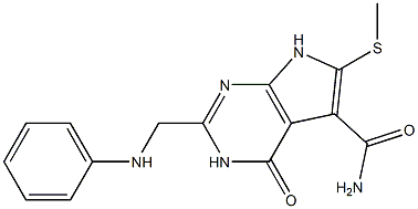 2-[(Phenylamino)methyl]-6-(methylthio)-4-oxo-3,4-dihydro-7H-pyrrolo[2,3-d]pyrimidine-5-carboxamide Structure