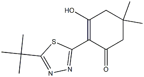 2-(5-tert-Butyl-1,3,4-thiadiazol-2-yl)-3-hydroxy-5,5-dimethyl-2-cyclohexen-1-one 结构式