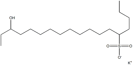 16-Hydroxyoctadecane-5-sulfonic acid potassium salt Structure