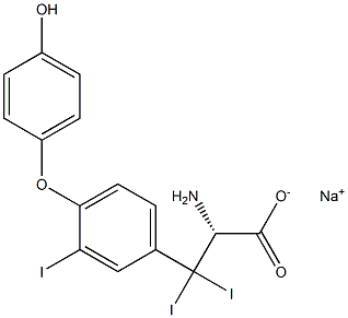 (R)-2-Amino-3-[4-(4-hydroxyphenoxy)-3-iodophenyl]-3,3-diiodopropanoic acid sodium salt,,结构式