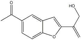 1-[2-(1-メチレン-2-ヒドロキシエチル)ベンゾフラン-5-イル]エタノン 化学構造式