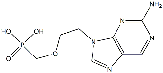 9-(2-ホスホノメトキシエチル)-9H-プリン-2-アミン 化学構造式