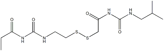 1-Propanoyl-3-[2-[[(3-isobutylureido)carbonylmethyl]dithio]ethyl]urea Structure