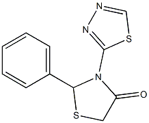 2-Phenyl-3-(1,3,4-thiadiazol-2-yl)thiazolidin-4-one Structure
