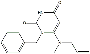 1-ベンジル-6-[アリル(メチル)アミノ]ピリミジン-2,4(1H,3H)-ジオン 化学構造式